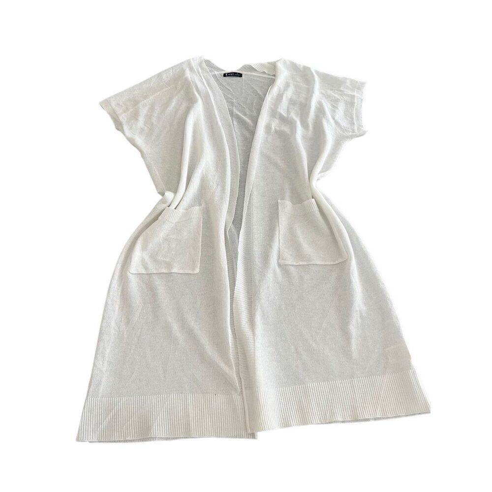 Very J. White open Front Cardigan  Size Small